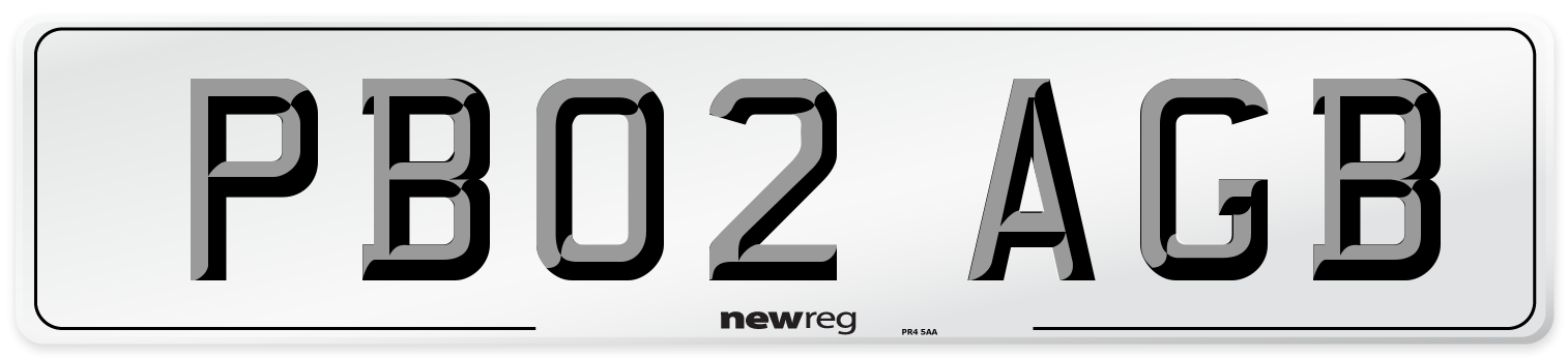 PB02 AGB Number Plate from New Reg